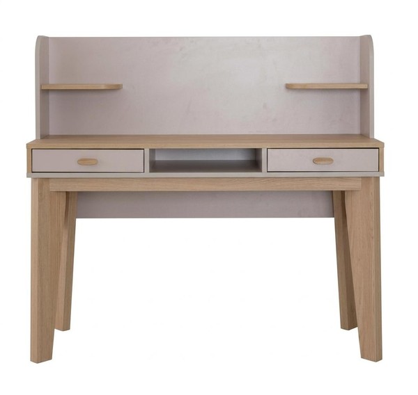 Beiger Bequemer Schreibtisch Robuster Holztisch Mit Schubladen Jugendzimmer-image
