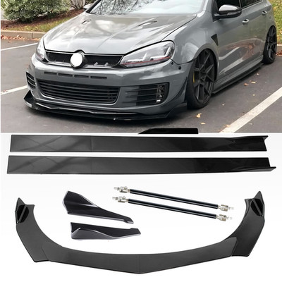 Front Bumper Lip Splitter Spoiler Rear Lip For VW Golf GTI MK5 MK6 MK7 Body Kit