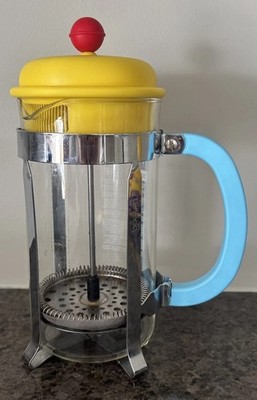 Bodum Limited Edition 70th Anniversary Yellow Red Blue Coffee French Press 2014