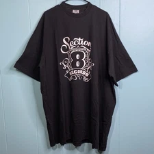 Section 8 Records Size 7XL Black T-Shirt Music Y2K