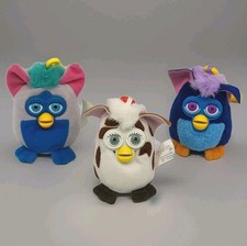 2000 McDonalds Furby Happy Meal Plush Key Chain Backpack Clips Lot Of 3 Figures