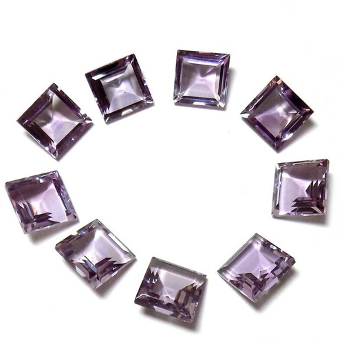 Pink Amethyst Faceted Square Loose Gemstone 3x3 MM Natural 50 Pcs Wholesale Lot - Picture 4 of 8