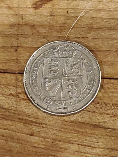 1888 United Kingdom (Great Britain) Sterling Silver One Shilling Coin - Picture 8 of 9