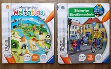 2x TipToi Bücher - Mein großer Weltatlas & Sicher im Straßenverkehr 4-8 Jahre
