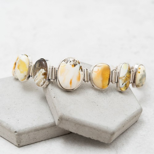 Exclusive Baltic Amber Statement Bracelet Natural Amber Silver Jewelry Unique - Picture 8 of 11