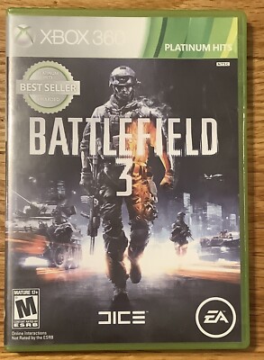 Battlefield 3 Microsoft Xbox 360 Video Game 2 Discs Single + Multi Player + Case