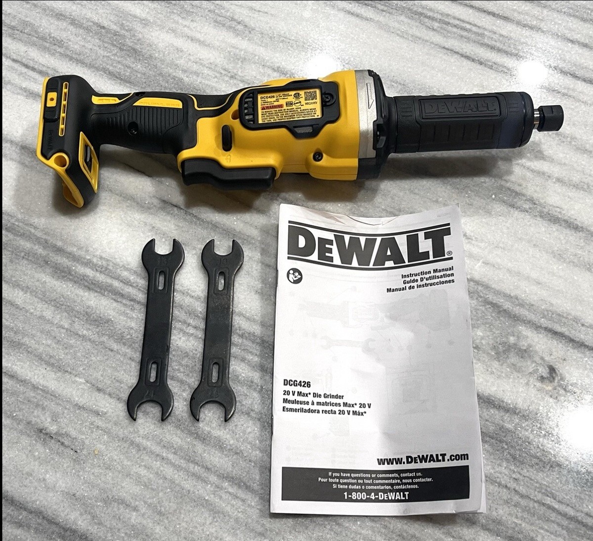 20-Volt MAX Li-Ion Cordless 4-1/2 in. Angle Grinder(Tool-Only) w/ 20V 1-1/2 in. Die Grinder(Tool-Only) & 20V Battery 5Ah 20-Volt MAX Li-Ion Cordless 4-1/2 in. Angle Grinder(Tool-Only) w/ 20V 1-1/2 in. Die Grinder(Tool-Only) & 20V Battery 5Ah