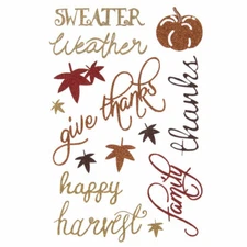 Fall Harvest Glitter Sayings  Stickers Papercraft Planner Journal DIY Crafts 