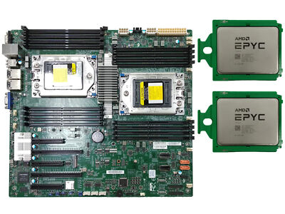 AMD EPYC 7K62×2+Supermicro H11DSI REV 2.0 2.6-3.3gzh 48core 96threads SP3