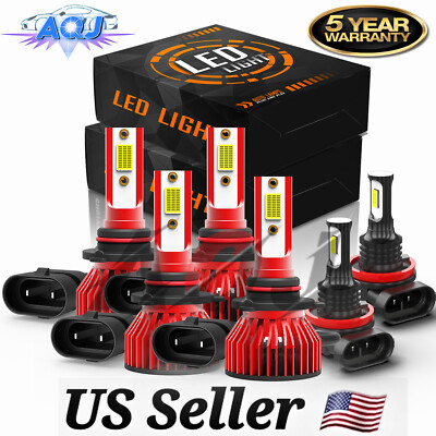 For Mitsubishi Lancer 2008-2017 Combo 6x Upgrade LED Headlight + Fog Light Bulbs