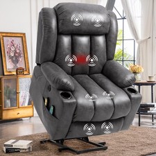Oversized Electric Power Lift Recliner Chair w/ Heat Massage  Extended Footrest