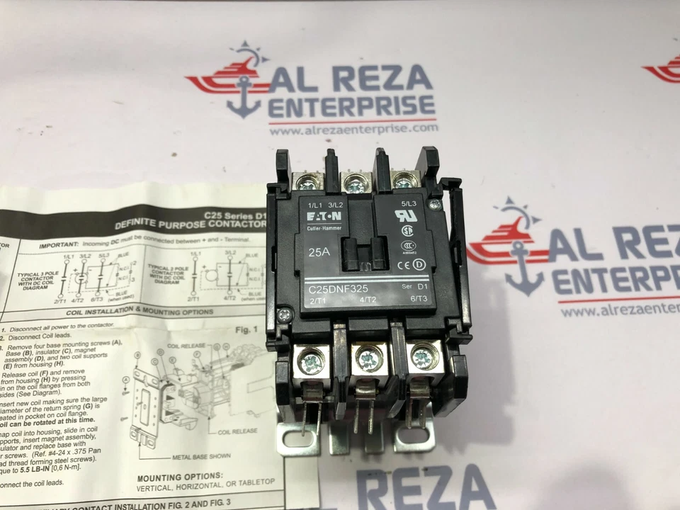 EATON CUTLER HAMMER C25DNF325A MAGNETIC CONTACTOR 25A COIL VOLTAGE 110-120V - Image 3 of 4