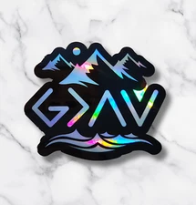 God is greater than the highs and lows Holographic Decal Sticker