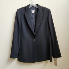 Kenar Black Blazer Jacket Women Size 10 One Button Career Lined Pockets On Trend
