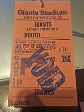 ny giants 1990 1991 playoffs divisional  credential pass ticket stub press box