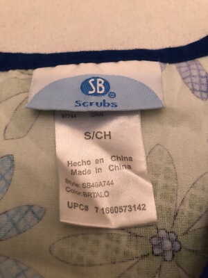 SCRUBS Green Floral Pattern Scrub Top Size Small | eBay