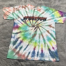 Vintage 2002 Y2K Kids Tie Dye Spider-Man T Shirt