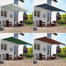Patio Fabric Awning - Manual Retractable Sun Shade for Garden & Outdoor