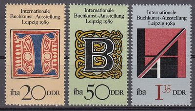 DDR East Germany 1989 ** Mi.3245/47 Buch Books Kunst Art