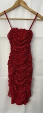 Nasty Gal Red Floral Chiffon Dress Size 8 Sleeveless