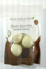 Spa Naturals Luxury Collection Bath Bombs 3-pack Fizzies VANILLA  COCONUT