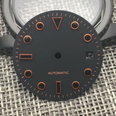 #ad 28.5mm Fine Black Orange Watch Dial for Miyota 8200 ETA 2824 $19.99