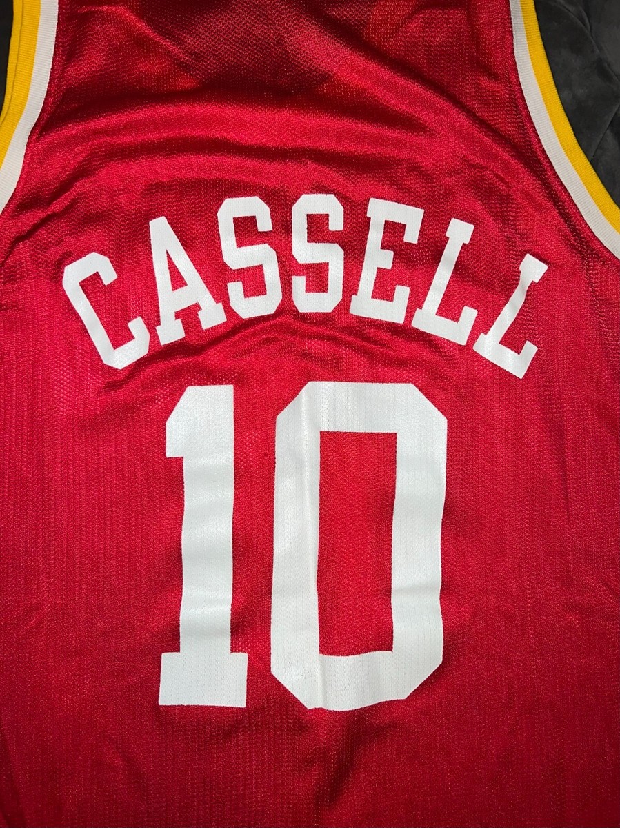 SAM CASSELL Houston Rockets Vintage Champion Jersey 44 NBA