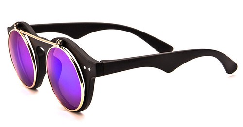 Keyhole Sunglasses Flip Open Cool Double Glasses Vintage Classic Eyewear UV 100% - Picture 23 of 24