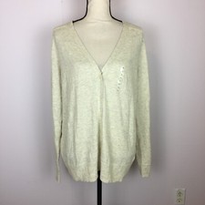 NWT Gap Cardigan Sweater Size XL Womans Beige Cotton Blend V-Neck Long Sleeve