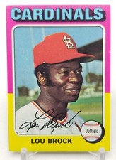1975 Topps Baseball LOU BROCK Base Set St Louis Cardinals #540 EX-MT to NM Clean