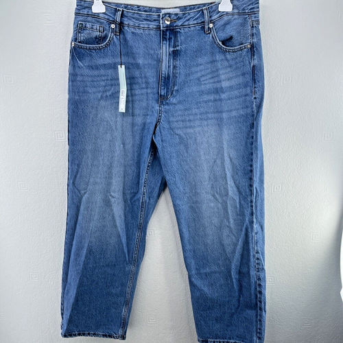 River Island High Waisted Relaxed Straight Leg Jeans, Size UK 18S, Blue, RRP £42 - Picture 2 of 22