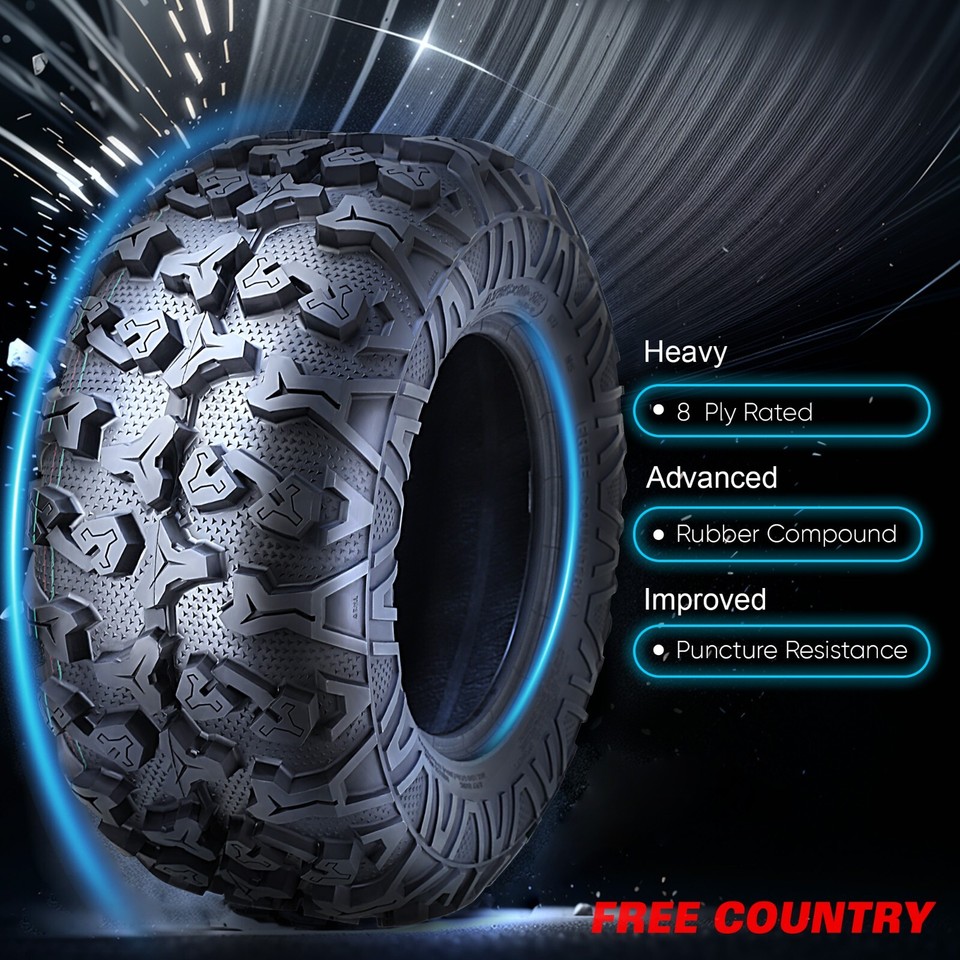 ATV Tire Set Full Set Of 4 Free Country ATV/UTV Tires – 25x8-12 - Foto 10