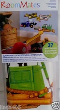 Roommates 37 Peel & Stick Construction VehIcles Wall Decals New