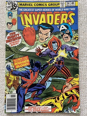 THE INVADERS #34 Cents Marvel Comics - 1978 VF/NM