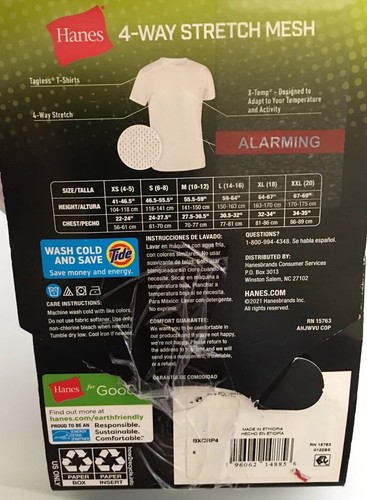 Hanes 4 Pack Breathable Mesh Tagless White T-Shirts X-Temp Size S Short Sleeves - Picture 4 of 16