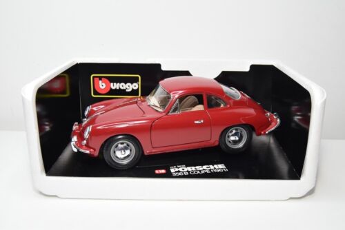 B39 1:18 BBURAGO BURAGO 3021 PORSCHE 356 B CUPÉ 1961 ROJO OSCURO NUEVO EN CAJA - Imagen 2 de 19