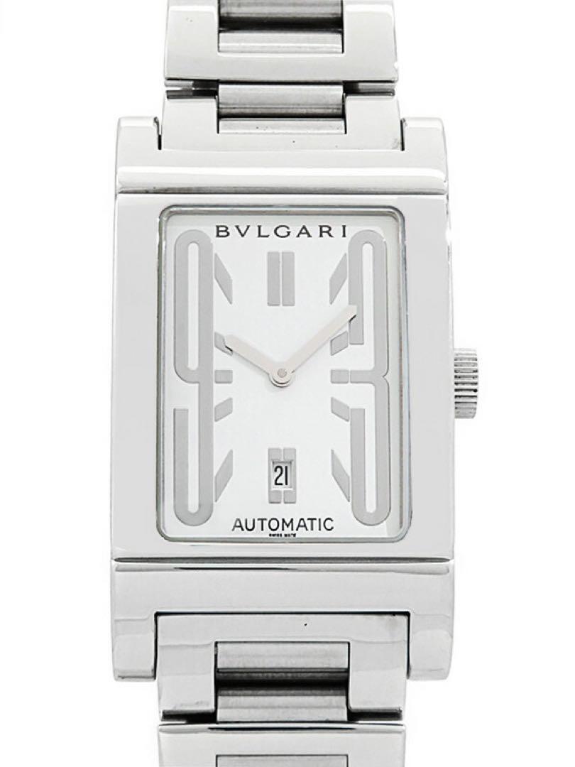 BVLGARI Rettangolo RT45S Silver Men Wrist Watch Auth Japan BVLGARI Rettangolo RT45S Silver Men Wrist Watch Auth Japan
