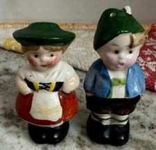 Vintage GOEBEL Hummel Bavarian Boy  Girl Salt  Pepper Shakers 70's W Germany 1