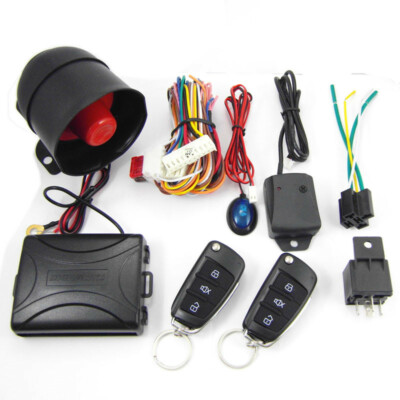 Car Keyless Entry Engine Start Alarm Security System Push Button 2 Remote Siren