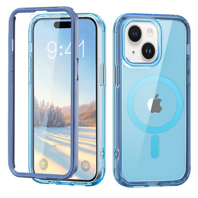 Fr iPhone 17 Pro Max/17e 16e 15 14 13 12 Magnetic Case Built-in Screen Protector