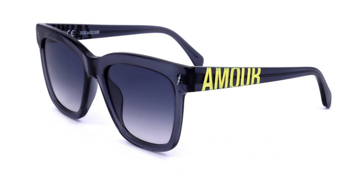 Zadig & Voltaire SZV336V 52-20 Opaque Blue Sunglasses Logo Signature w/ Dust Bag Zadig & Voltaire SZV188 Shiny blue grey 53/20/140 Damen  main image 3