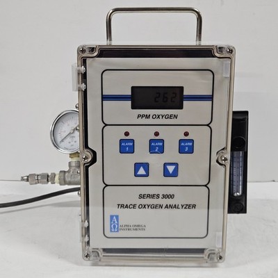 Alpha Omega Series 3000 Trace Oxygen Analyzer w/ Flowmeter & Gauge