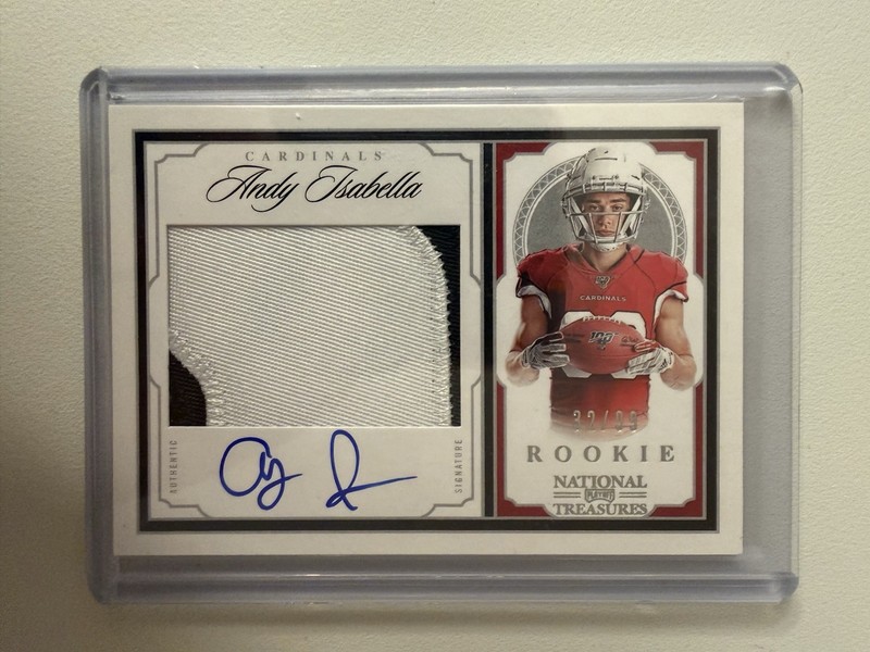 2019 National Treasures Crossover Rookie Patch Autos Andy Isabella (#CRS-AI) /99