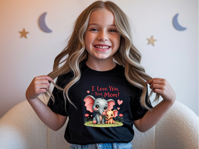I Love You Mom Muttertag  Mama Animal Print Girl T-Shirt Kinder Shirts Kids 10