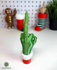 Grinch Middle Finger Statue   3D Printed Funny Christmas Decor