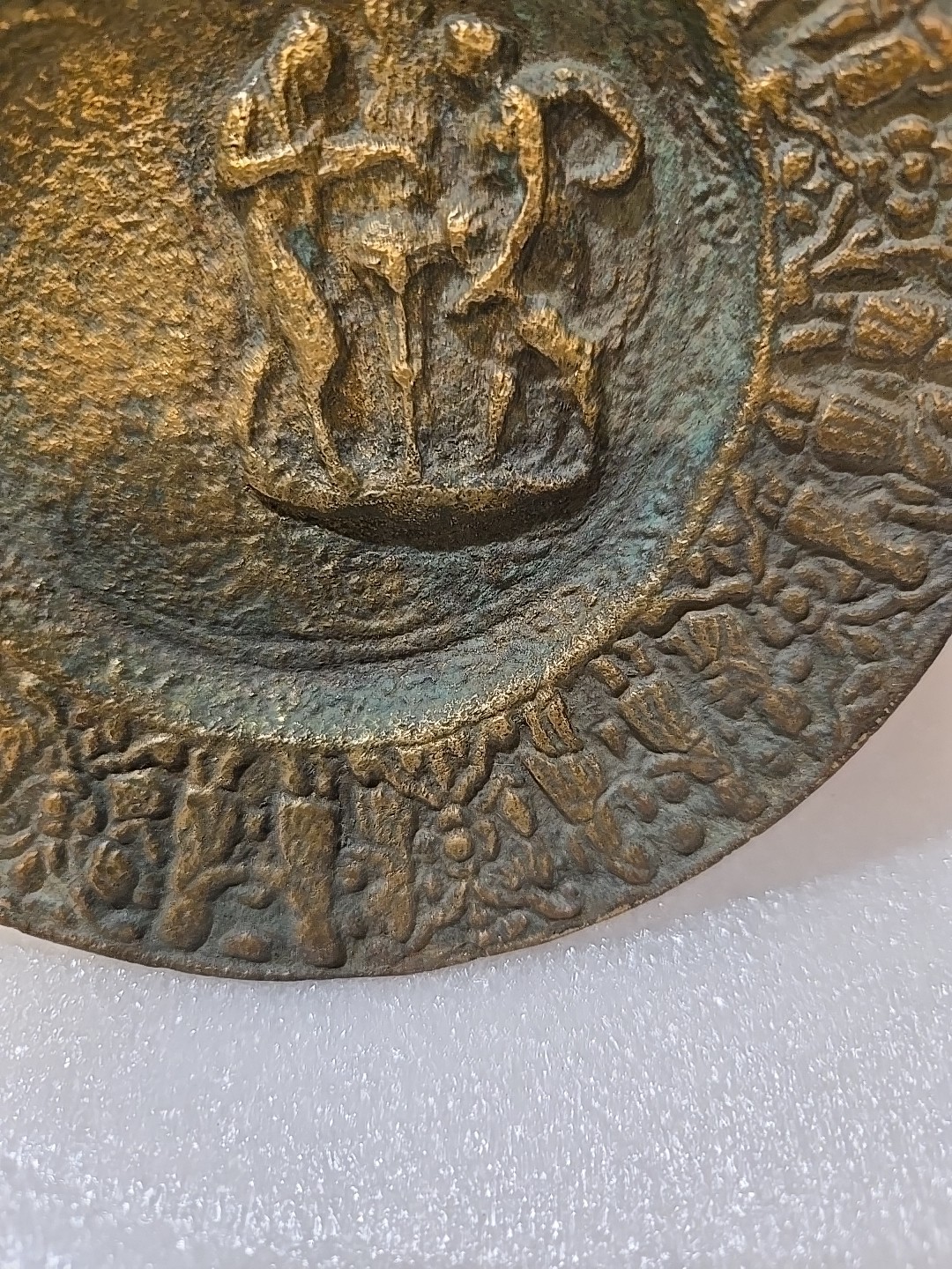 Antique Bronze 5" Plates Unknown Origin (Possibly Turkish/Pakistan) Set of 2