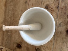 Antique Large English No.7  Stoneware Pestle and Mortar circa