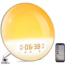 Smart Sunrise Alarm Clock with APP Control, Sleep Sounds & USB Charger