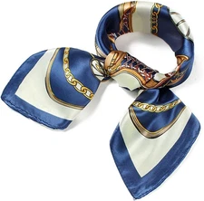 Womens 23.6 inch Satin Silk Feeling Formal Square Neck Scarf Head Hair Wraps Ker