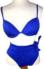 HIGH WAIST BIKINI Vintage 2 piece Sz M 12 SWIMSUIT 80s 90s High Cut Thigh Purple